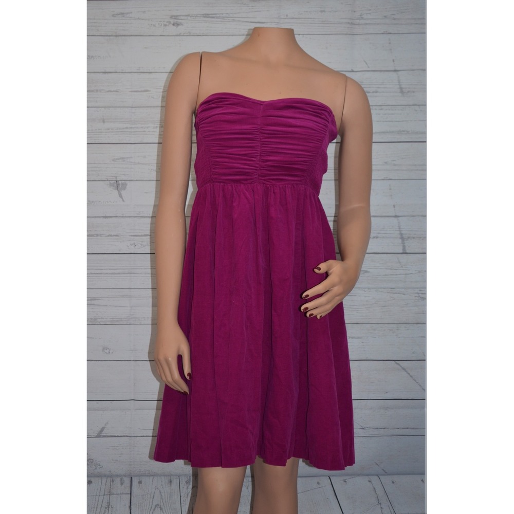 Anthropologie HD in Paris Paca corduroy romantic strapless dress Size 0